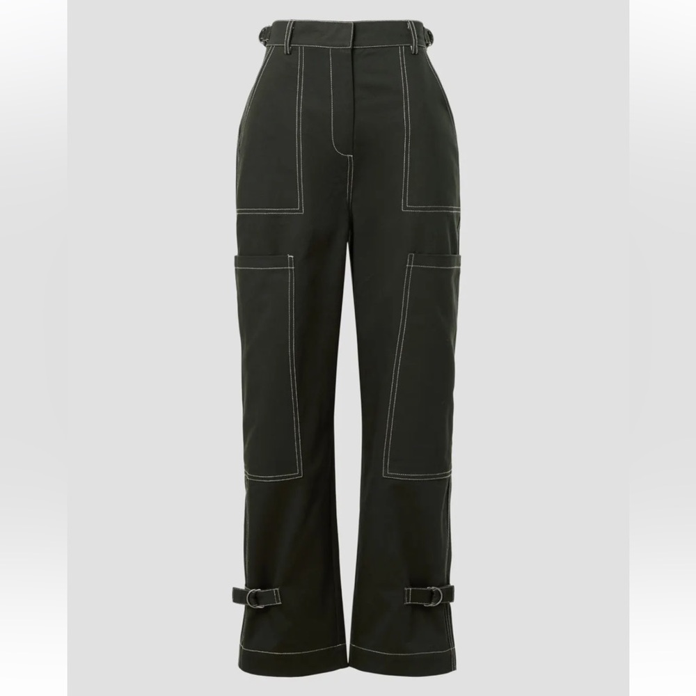 RTR x Ashley Park green cargo pants contrast stitching size 2